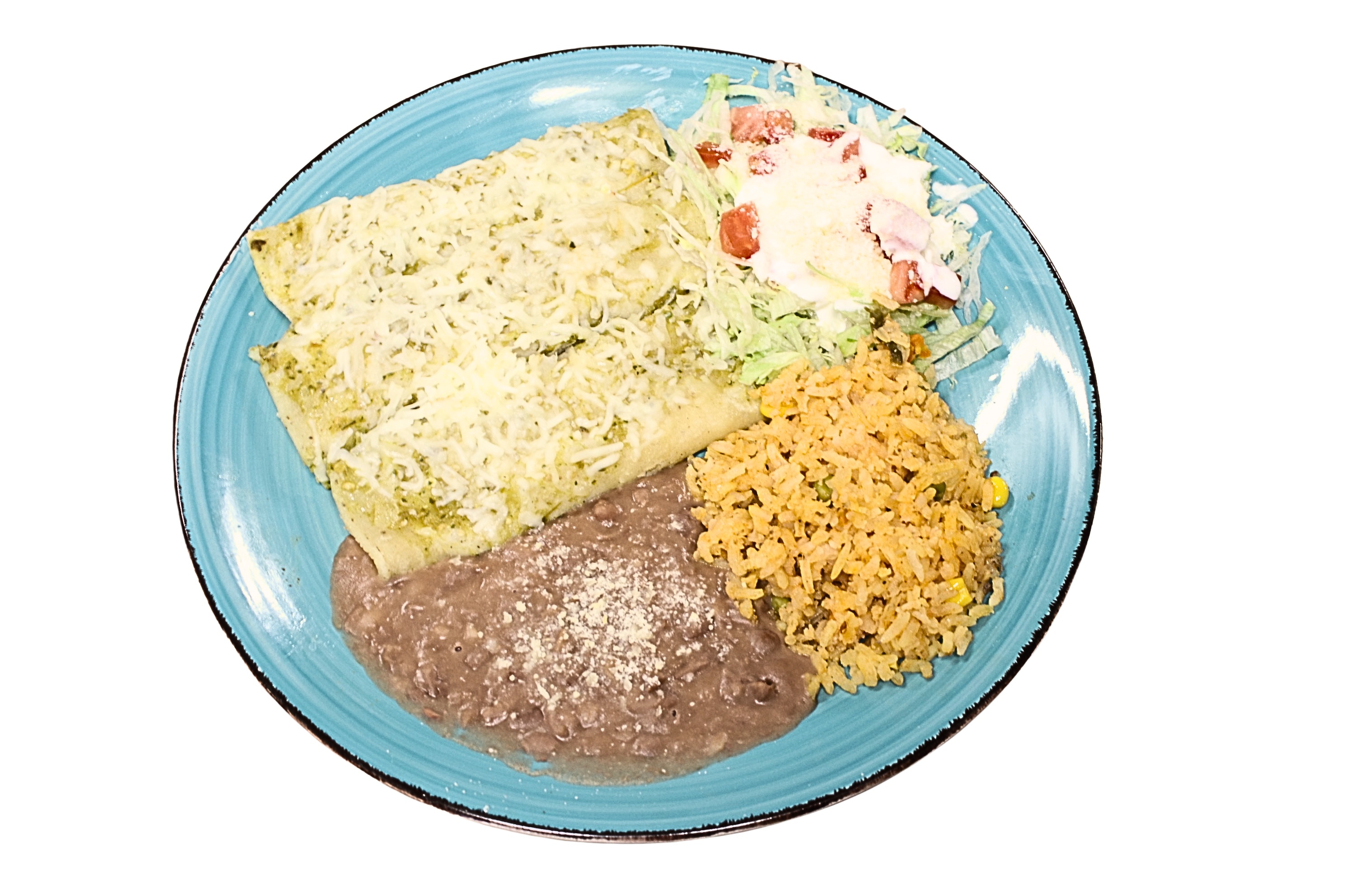 Green enchiladas at Taco Boy — Anaheim, California